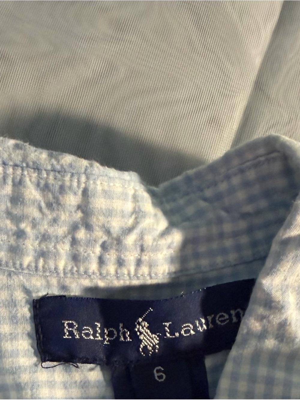 Ralph Lauren Light Blue Gingham Button-Down Shirt